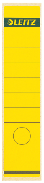 Rugetiket Leitz breed/lang 62x285mm zelfklevend geel 10 stuks