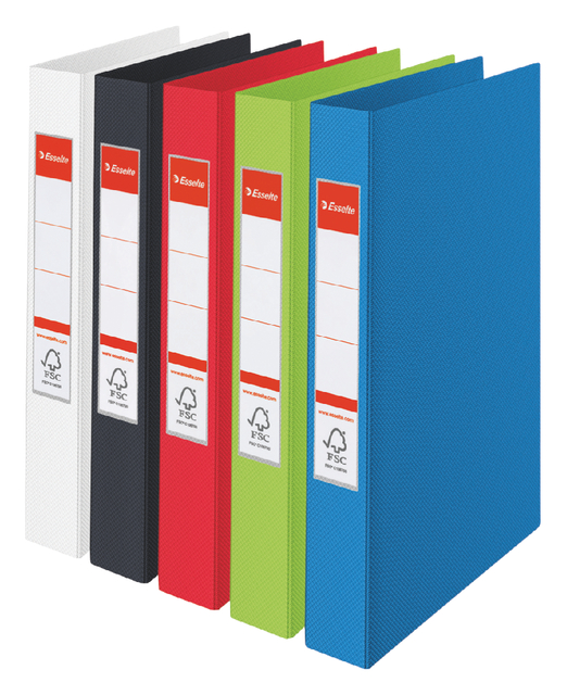 Ringband Esselte Standaard A4 25mm 30% gerecycled PP folie assorti