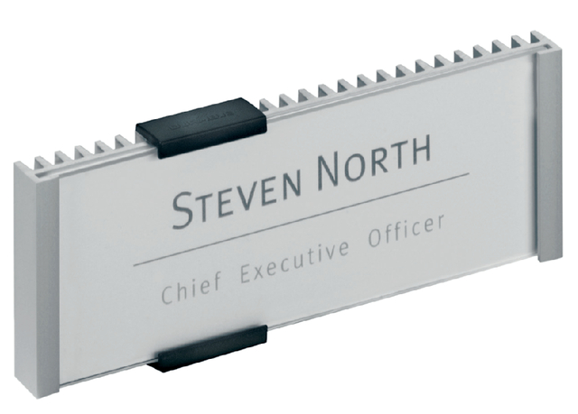 Plaque de porte Durable 149x52mm argent métallisé