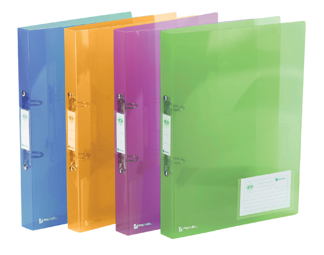 Classeur Rexel Ice A4 2 anneaux méc-O 25mm PP assorti