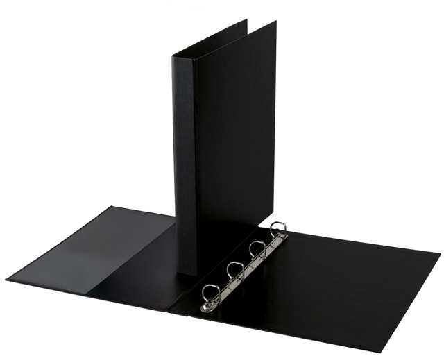 Ringband Quantore A4 4-rings D-mech 20mm PP zwart