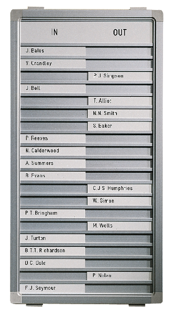 Aan-afwezigheidsbord Legamaster 540x260mm 20 namen