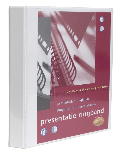 Presentatieringband Multo A4 23-rings O-mech 25mm wit