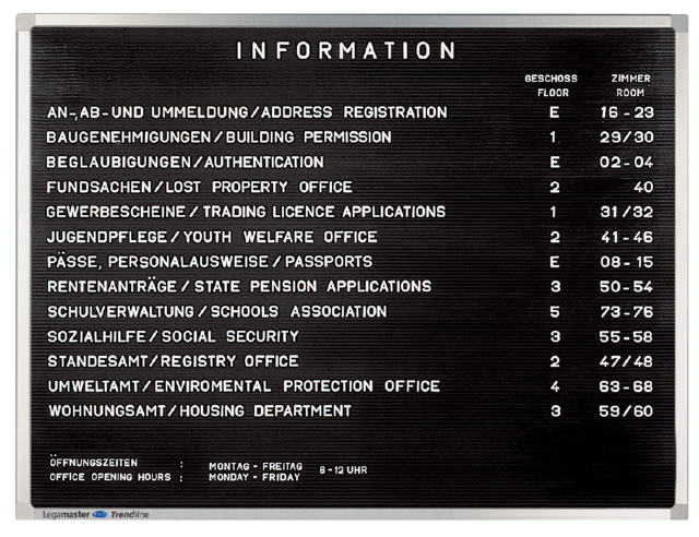 Tableau à lettres rainuré Legamaster Premium 40x60cm