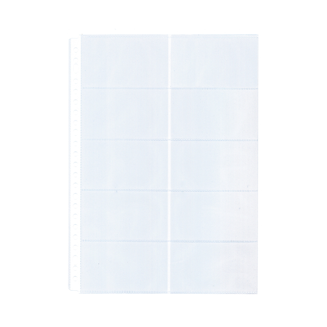 Pochette Kangaro A4 23 perf PP 0.12mm pour 10 cartes de visite 10 pièces