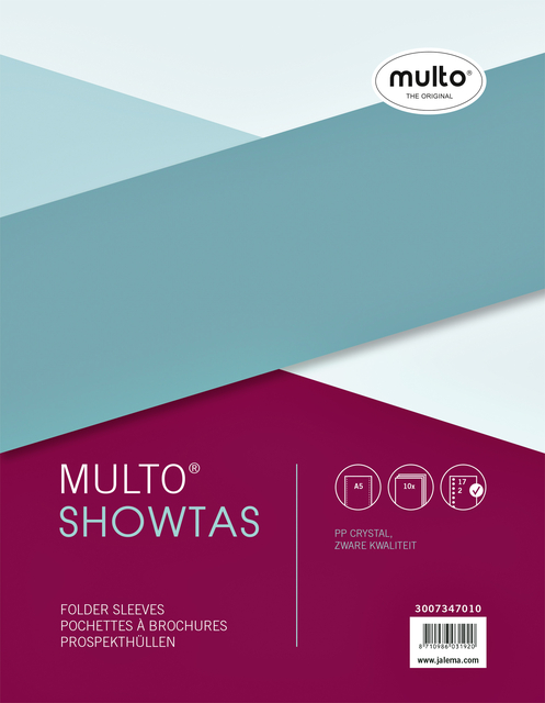 Pochette Multo A5 17 perforations PP 0,14mm lisse 10 pièces