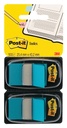 Marque-pages Post-it 680 25,4x43,2mm Pack Duo bleu