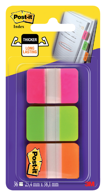 Marque-pages Post-it 686GOT 25,4x38mm strong assorti