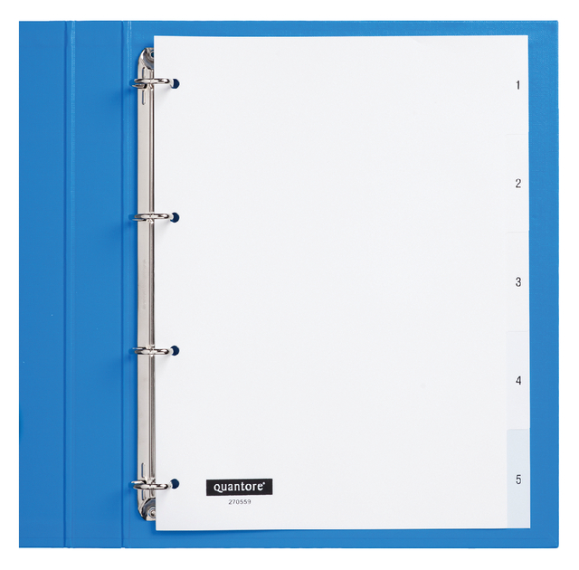 Intercalaire Quantore 4 perforations numéro 1-5 PP blanc