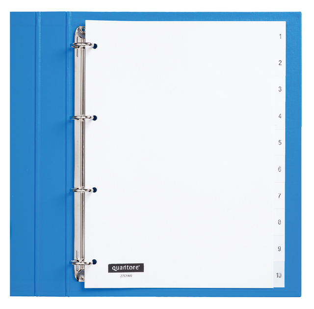 Intercalaire Quantore 4 perforations numéro 1-10 PP blanc