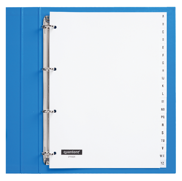 Intercalaire Quantore 4 perforations 20 onglets A-Z blanc PP