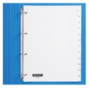 Intercalaire Quantore 4 perforations 12 onglets+fenêtre PP blanc