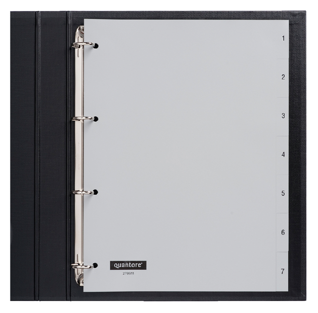 Intercalaire Quantore 4 perforations numéro 1-7 PP gris