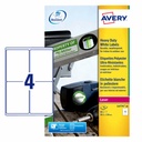 Etiket Avery L4774-20 99.1x139mm polyester wit 80 etiketten
