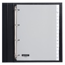 Intercalaire Quantore 4 perforations 15 onglets+fenêtre PP gris