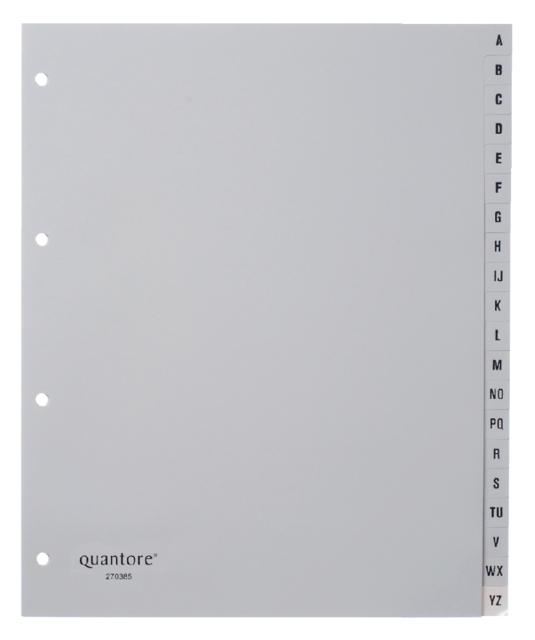 Intercalaires Quantore A4 4 perf 20 onglets A-Z Extra Large PP