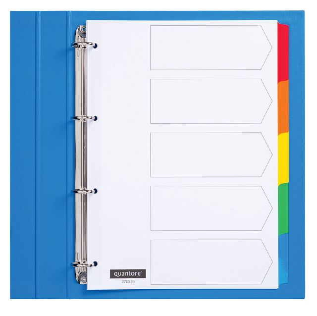 Intercalaire Quantore 4 perforations 5 onglets carton blanc