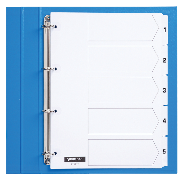 Intercalaire Quantore 4 perforations numéro 1-5 carton blanc