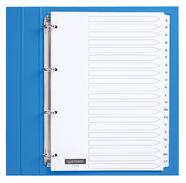 Intercalaire Quantore 4 perforations 20 onglets A-Z carton blanc