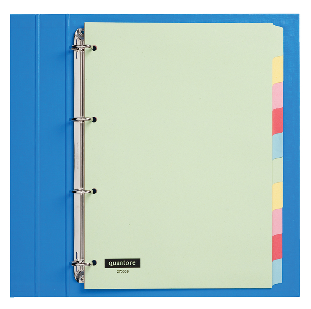 Intercalaire Quantore 4 perforations 10 onglets carton assorti
