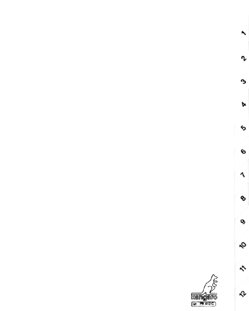 Intercalaires Kangaro PK412C A4 4 perforations numéro 1-12 carton blanc