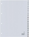 Intercalaire Kangaro G420C A4 4 perforations numéro 1-20 PP gris