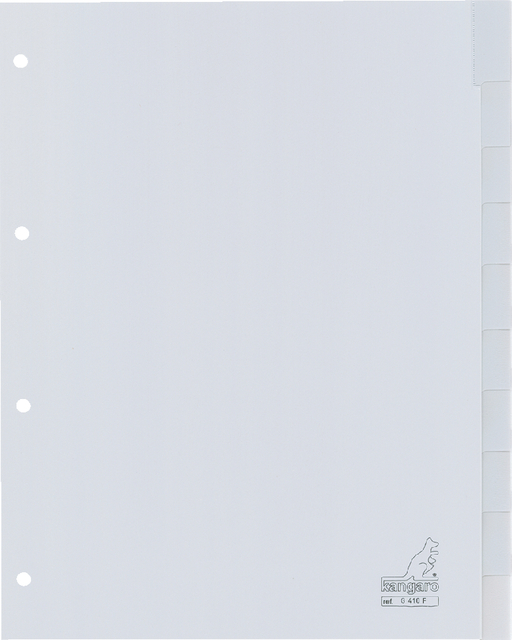 Tabbladen Kangaro 4-gaats G410F 10-delig + venster grijs PP