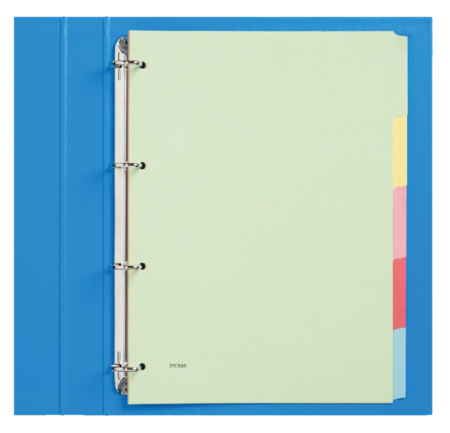 Intercalaires Qbasic 4 perforations 5 onglets carton assorti