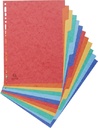 Intercalaires Exacompta 225x297mm 11 perf 12 onglets carton brillant