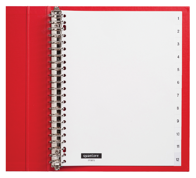Intercalaire Quantore 23 perforations numéro 1-12 PP blanc