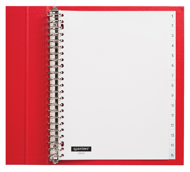 Intercalaire Quantore 23 perforations numéro 1-15 blanc PP
