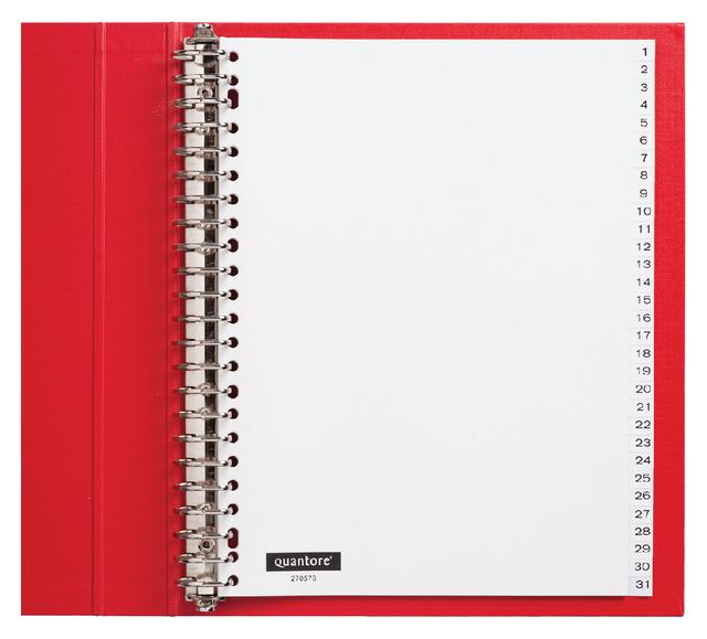 Intercalaire Quantore 23 perforations numéro 1-31 PP blanc