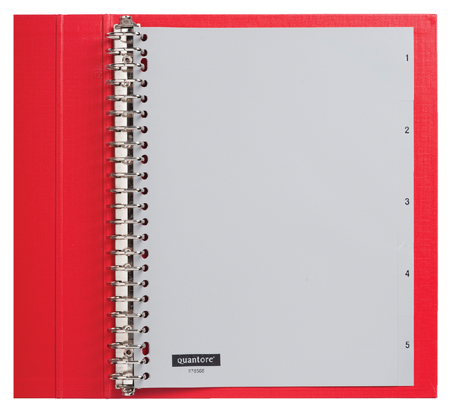 Intercalaires Quantore 23 perf numéro 1-5 gris PP