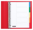 Intercalaires Quantore 23 perforations 5 onglets PP assorti