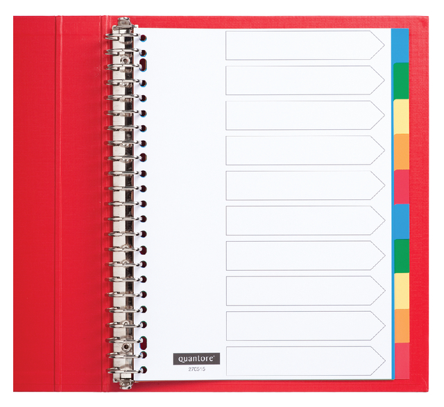 Intercalaire Quantore 23 perforations 10 onglets PP assorti