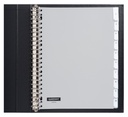 Intercalaire Quantore 23 perforations 10 onglets+fenêtre PP gris