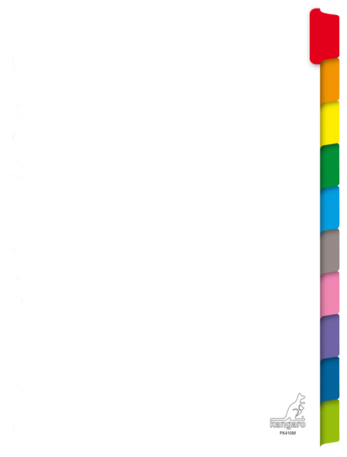 Intercalaire Kangaro PK410M A4 23 perforations 10 onglets carton blanc