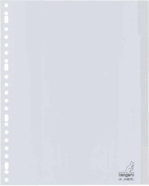 Intercalaire Kangaro G405FM A4 23 perforations 5 onglets + fenêtre PP gris