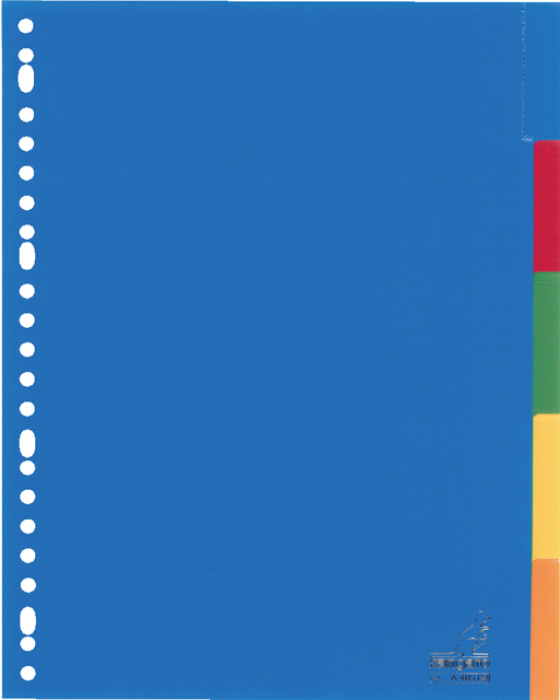 Intercalaire Kangaro A405FM A4 23 perforations 5 onglets + fenêtre PP assorti