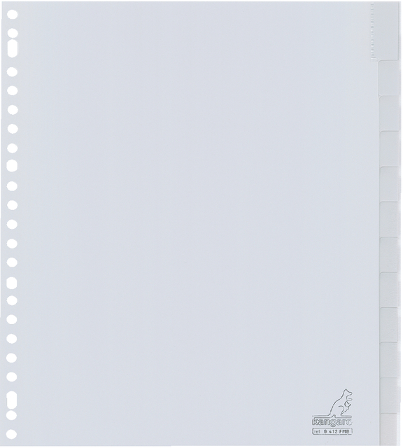 Intercalaire Kangaro G412FM-B A4 23 perforations 12 onglets + fenêtre Large