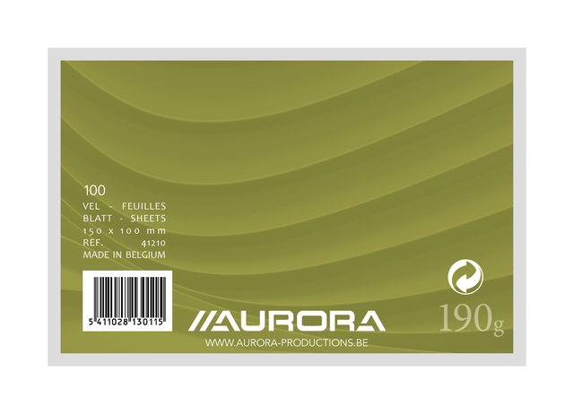 Fiche Système Aurora 150x100mm uni 190g blanc 100 feuilles
