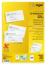 Cartes de visite Sigel 85x55mm 225g bords lisses blanc 100 pièces