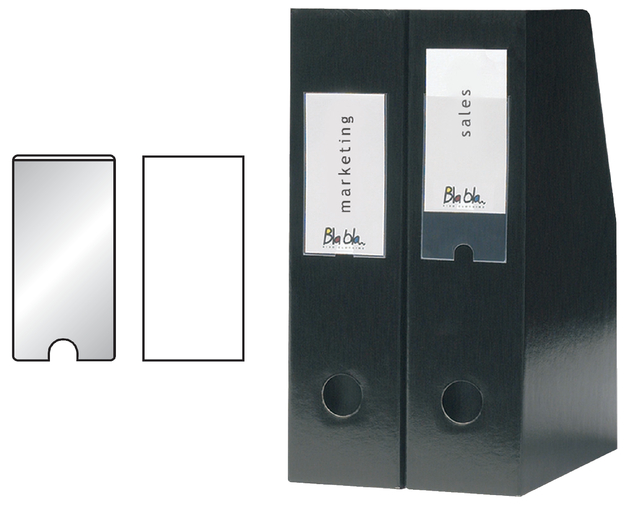 Porte-étiquettes Djois 55x150mm adhésif transparent 6 pièces