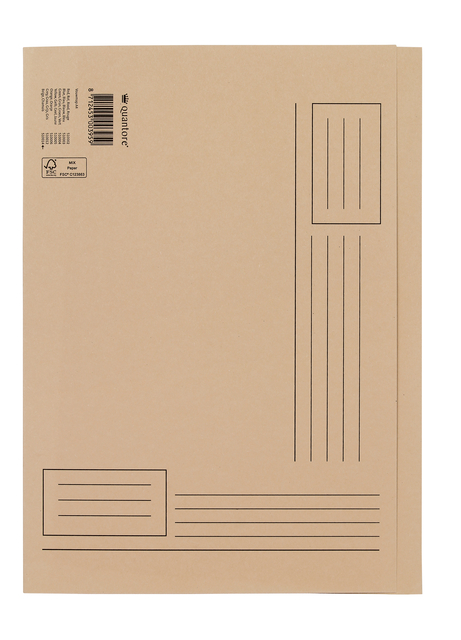 Vouwmap Quantore A4 ongelijke zijde 250gr beige
