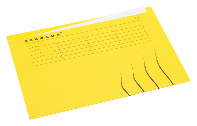 Vouwmap Secolor met tabrand A4 100% gerecycled karton 250gr Geel