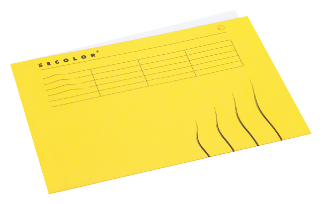 Vouwmap Secolor A4 100% gerecycled karton 250gr geel