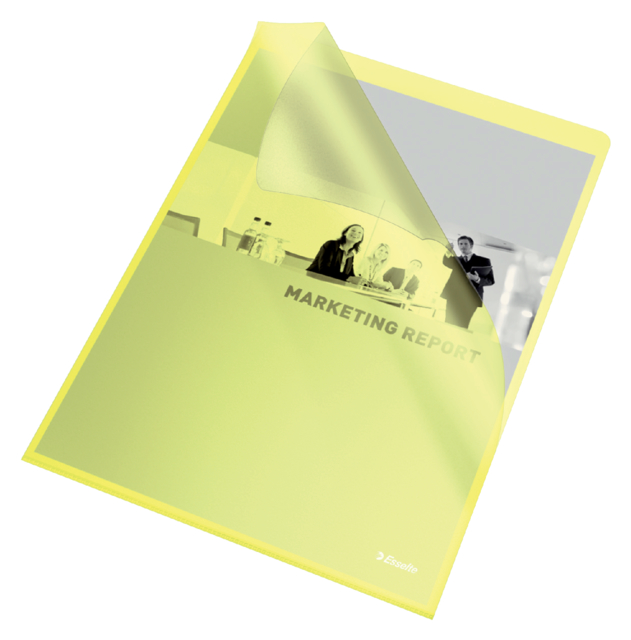Pochette modèle L Esselte Standard A4 PP 0,11mm jaune 100 pièces