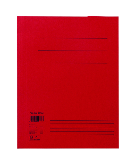 Chemise à 3 rabats Quantore A4 250g rouge