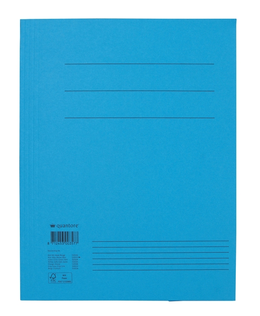 Chemise à rabats Quantore A4 250g bleu