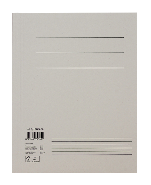 Chemise à rabats Quantore A4 300g gris